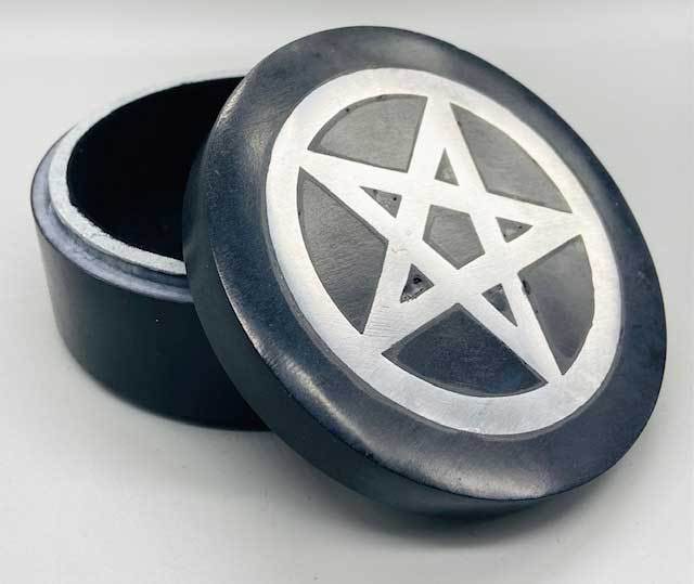 4" Pentagram inlay Soapstone Black oIx